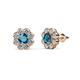 1 - Fleur 2.70 ctw London Blue Topaz and Lab Grown Diamond Floral Halo Stud Earrings 