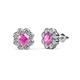 1 - Fleur 2.70 ctw Pink Sapphire and Lab Grown Diamond Floral Halo Stud Earrings 