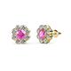 1 - Fleur 2.70 ctw Pink Sapphire and Lab Grown Diamond Floral Halo Stud Earrings 