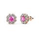 1 - Fleur 2.70 ctw Pink Sapphire and Lab Grown Diamond Floral Halo Stud Earrings 