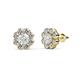 1 - Fleur 2.70 ctw White Sapphire and Lab Grown Diamond Floral Halo Stud Earrings 