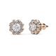 1 - Fleur 2.70 ctw White Sapphire and Lab Grown Diamond Floral Halo Stud Earrings 