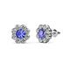 1 - Fleur 2.40 ctw Tanzanite and Lab Grown Diamond Floral Halo Stud Earrings 