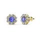 1 - Fleur 2.40 ctw Tanzanite and Lab Grown Diamond Floral Halo Stud Earrings 