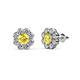 1 - Fleur 2.70 ctw Yellow Sapphire and Lab Grown Diamond Floral Halo Stud Earrings 