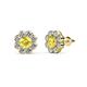 1 - Fleur 2.70 ctw Yellow Sapphire and Lab Grown Diamond Floral Halo Stud Earrings 