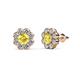 1 - Fleur 2.70 ctw Yellow Sapphire and Lab Grown Diamond Floral Halo Stud Earrings 