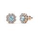 1 - Fleur 2.24 ctw Aquamarine and Lab Grown Diamond Floral Halo Stud Earrings 