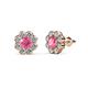 1 - Fleur 2.24 ctw Pink Tourmaline and Lab Grown Diamond Floral Halo Stud Earrings 