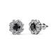 1 - Fleur 2.80 ctw Black Diamond and Lab Grown Diamond Floral Halo Stud Earrings 