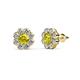 1 - Fleur 2.40 ctw Yellow Diamond and Lab Grown Diamond Floral Halo Stud Earrings 