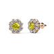 1 - Fleur 2.40 ctw Yellow Diamond and Lab Grown Diamond Floral Halo Stud Earrings 