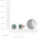 3 - Fleur 2.70 ctw London Blue Topaz and Lab Grown Diamond Floral Halo Stud Earrings 