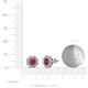 3 - Fleur 2.70 ctw Ruby and Lab Grown Diamond Floral Halo Stud Earrings 