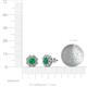 3 - Fleur 2.40 ctw Emerald and Lab Grown Diamond Floral Halo Stud Earrings 