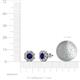 3 - Fleur 3.10 ctw Blue Sapphire and Lab Grown Diamond Floral Halo Stud Earrings 