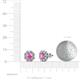 3 - Fleur 2.70 ctw Pink Sapphire and Lab Grown Diamond Floral Halo Stud Earrings 