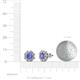 3 - Fleur 2.40 ctw Tanzanite and Lab Grown Diamond Floral Halo Stud Earrings 