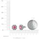 3 - Fleur 2.24 ctw Pink Tourmaline and Lab Grown Diamond Floral Halo Stud Earrings 