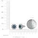 3 - Fleur 2.40 ctw Blue Diamond and Lab Grown Diamond Floral Halo Stud Earrings 