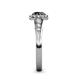 6 - Kallista Signature Black and White Diamond Halo Engagement Ring 