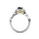 5 - Amy Desire 1.25 ctw Black Diamond Round (6.00 mm) & Natural Diamond Round (1.10 mm) Swirl Halo Engagement Ring 