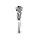 6 - Amy Desire 1.25 ctw Black Diamond Round (6.00 mm) & Natural Diamond Round (1.10 mm) Swirl Halo Engagement Ring 