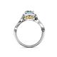 5 - Amy Desire 1.12 ctw Aquamarine Round (6.50 mm) & Natural Diamond Round (1.10 mm) Swirl Halo Engagement Ring 