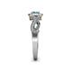 6 - Amy Desire 1.12 ctw Aquamarine Round (6.50 mm) & Natural Diamond Round (1.10 mm) Swirl Halo Engagement Ring 