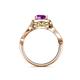 5 - Amy Desire 1.12 ctw Amethyst Round (6.50 mm) & Natural Diamond Round (1.10 mm) Swirl Halo Engagement Ring 