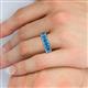 5 - Victoria 6x4 mm Emerald Cut Blue Topaz Eternity Band 