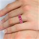 5 - Victoria 6x4 mm Emerald Cut Rhodolite Garnet Eternity Band 