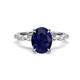 1 - Laila 3.00 ctw Blue Sapphire Oval Shape (9x7 mm) Hidden Halo Engagement Ring 