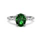 1 - Laila 2.40 ctw Emerald Oval Shape (9x7 mm) Hidden Halo Engagement Ring 