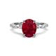 1 - Laila 3.00 ctw Ruby Oval Shape (9x7 mm) Hidden Halo Engagement Ring 