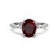 1 - Laila 2.70 ctw Red Garnet Oval Shape (9x7 mm) Hidden Halo Engagement Ring 