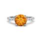 1 - Laila 2.38 ctw Citrine (8.00 mm) Hidden Halo Engagement Ring 