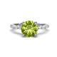 1 - Laila 2.28 ctw Peridot (8.00 mm) Hidden Halo Engagement Ring 