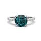 1 - Laila 2.48 ctw London Blue Topaz (8.00 mm) Hidden Halo Engagement Ring 