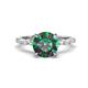 1 - Laila 2.73 ctw Created Alexandrite (8.00 mm) Hidden Halo Engagement Ring 