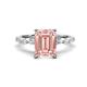 1 - Laila 2.73 ctw Morganite Emerald Shape (9x7 mm) Hidden Halo Engagement Ring 