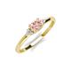 3 - Vera 6x4 mm Oval Shape Morganite and Round Lab Grown Diamond Promise Ring 