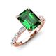 3 - Laila 2.48 ctw Created Emerald (9x7 mm) Emerald Shape Hidden Halo Engagement Ring 