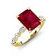 3 - Laila 3.44 ctw Created Ruby Emerald Shape (9x7 mm) Hidden Halo Engagement Ring 