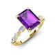 3 - Laila 2.73 ctw Amethyst Emerald Shape (9x7 mm) Hidden Halo Engagement Ring 