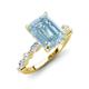 3 - Laila 2.48 ctw Aquamarine Emerald Shape (9x7 mm) Hidden Halo Engagement Ring 