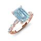 3 - Laila 2.48 ctw Aquamarine Emerald Shape (9x7 mm) Hidden Halo Engagement Ring 