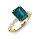 3 - Laila 3.48 ctw London Blue Topaz Emerald Shape (9x7 mm) Hidden Halo Engagement Ring 