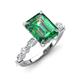 3 - Laila 3.44 ctw Created Alexandrite Emerald Shape (9x7 mm) Hidden Halo Engagement Ring 