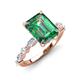 3 - Laila 3.44 ctw Created Alexandrite Emerald Shape (9x7 mm) Hidden Halo Engagement Ring 